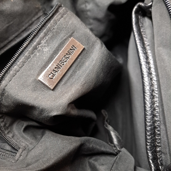 Giani Bernini Pebble Black Leather Hobo Chain Belt Purse - Picture 2 of 11